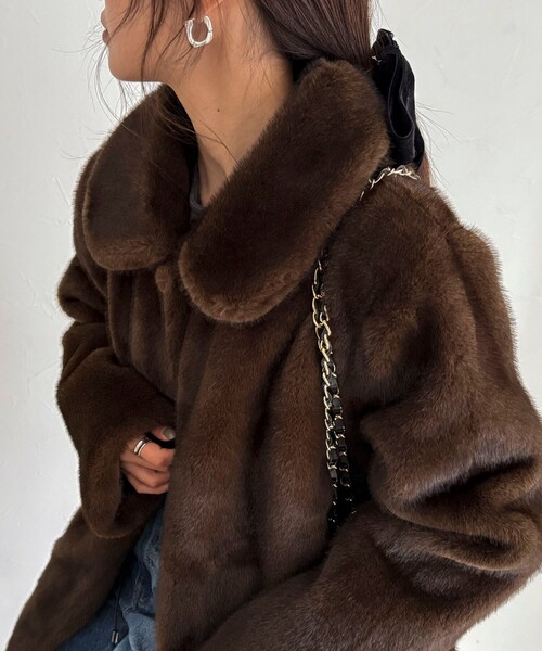 HAVELESS/ハブレス】CAROLミドル丈ファーコート（ムートンコート