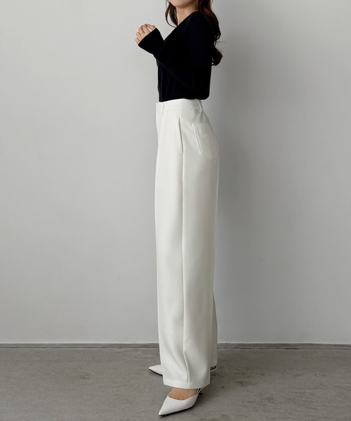 Louere(ルエレ)の「レースポケットスラックス(スラックス・レディース・ホワイト/ダークグレー/ブラック・SMALL/MEDIUM/LARGE/X-LARGE)」の6枚目の写真