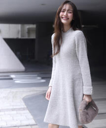PROPORTION BODY DRESSING | ウールブレンドラメ入りニットミニワンピース / 1215240115(ワンピース)
