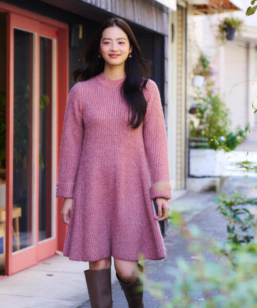 PROPORTION BODY DRESSING（プロポーションボディドレッシング）の「ウールブレンドラメ入りニットミニワンピース / 1215240115（ワンピース・レディース・グレー/ベージュ/ピンク・FREE）」の3枚目の写真