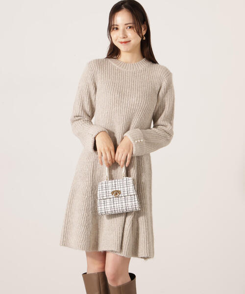 PROPORTION BODY DRESSING（プロポーションボディドレッシング）の「ウールブレンドラメ入りニットミニワンピース / 1215240115（ワンピース・レディース・グレー/ベージュ/ピンク・FREE）」の22枚目の写真