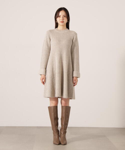 PROPORTION BODY DRESSING（プロポーションボディドレッシング）の「ウールブレンドラメ入りニットミニワンピース / 1215240115（ワンピース・レディース・グレー/ベージュ/ピンク・FREE）」の16枚目の写真
