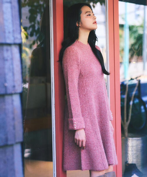 PROPORTION BODY DRESSING（プロポーションボディドレッシング）の「ウールブレンドラメ入りニットミニワンピース / 1215240115（ワンピース・レディース・グレー/ベージュ/ピンク・FREE）」の12枚目の写真