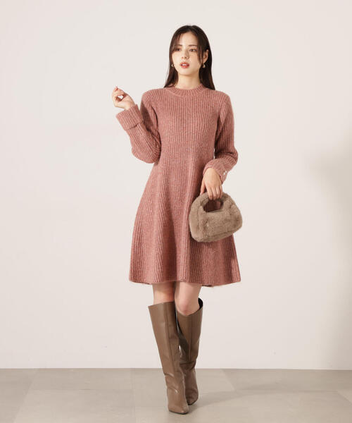 PROPORTION BODY DRESSING（プロポーションボディドレッシング）の「ウールブレンドラメ入りニットミニワンピース / 1215240115（ワンピース・レディース・グレー/ベージュ/ピンク・FREE）」の14枚目の写真