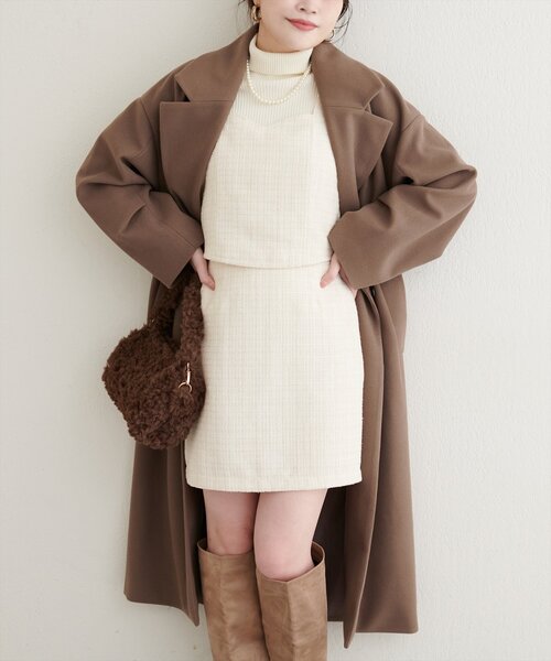 natural couture（ナチュラルクチュール）の「〈airi〉ツイードミニスカート（スカート・レディース・オフホワイト/ブラック・FREE）」の7枚目の写真