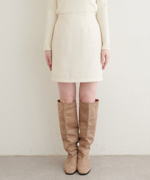 natural couture（ナチュラルクチュール）の「〈airi〉ツイードミニスカート（スカート・レディース・オフホワイト/ブラック・FREE）」の22枚目の写真