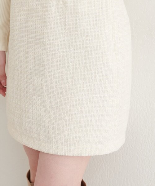 natural couture（ナチュラルクチュール）の「〈airi〉ツイードミニスカート（スカート・レディース・オフホワイト/ブラック・FREE）」の15枚目の写真