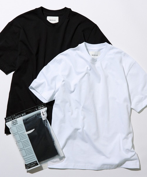 MAISON CLUB(メゾンクラブ)の「【MAISON CLUB】Premium Cotton Comfort 2Pack Tee /プレミアムコットンコンフォートパックTシャツ 2パック WILL(Tシャツ/カットソー・メンズ・ホワイト/その他3/ブラック/その他2/その他1・S/XL/L/M)」の3枚目の写真