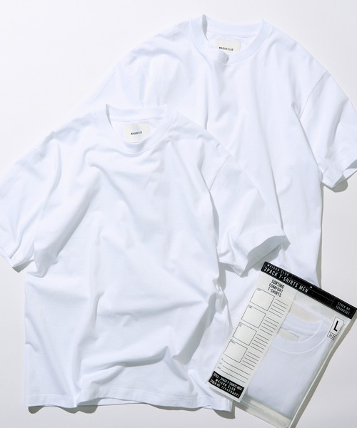 MAISON CLUB(メゾンクラブ)の「【MAISON CLUB】Premium Cotton Comfort 2Pack Tee /プレミアムコットンコンフォートパックTシャツ 2パック WILL(Tシャツ/カットソー・メンズ・ホワイト/その他3/ブラック/その他2/その他1・S/XL/L/M)」の2枚目の写真