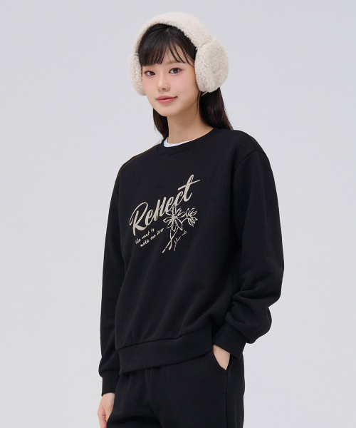 CHASECULT(チェイスカルト)の「女性 起毛 グラフィック スウェット - ブラック(スウェット・レディース・ブラック・90/85)」の2枚目の写真