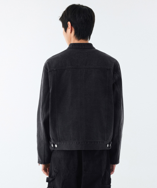 MUSINSA STANDARD（ムシンサスタンダード）の「デニムレーサージャケット [ウォッシュドブラック]（デニムジャケット・メンズ・その他・X-LARGE/XX-LARGE/MEDIUM/LARGE）」の3枚目の写真