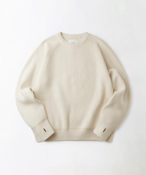 RAGLAN CREW NECK KNIT_IVORY 【公式通販】