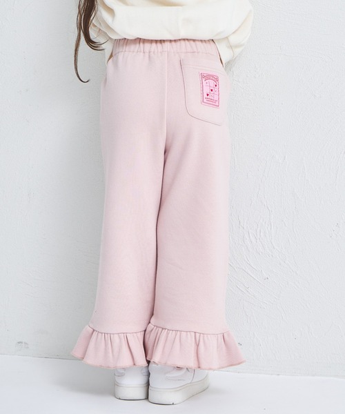 pairmanon(ペアマノン)の「【ぬくふわ】ガールズ 裾フリル 裏起毛 リラックスパンツ(スウェットパンツ・キッズ・ピンク/ブラック/グレー・100/110/120/130/140/150/90)」の3枚目の写真