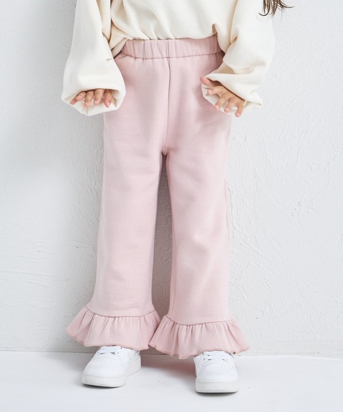 pairmanon(ペアマノン)の「【ぬくふわ】ガールズ 裾フリル 裏起毛 リラックスパンツ(スウェットパンツ・キッズ・ピンク/ブラック/グレー・100/110/120/130/140/150/90)」の11枚目の写真