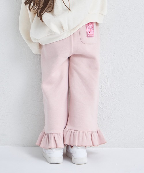 pairmanon(ペアマノン)の「【ぬくふわ】ガールズ 裾フリル 裏起毛 リラックスパンツ(スウェットパンツ・キッズ・ピンク/ブラック/グレー・100/110/120/130/140/150/90)」の12枚目の写真