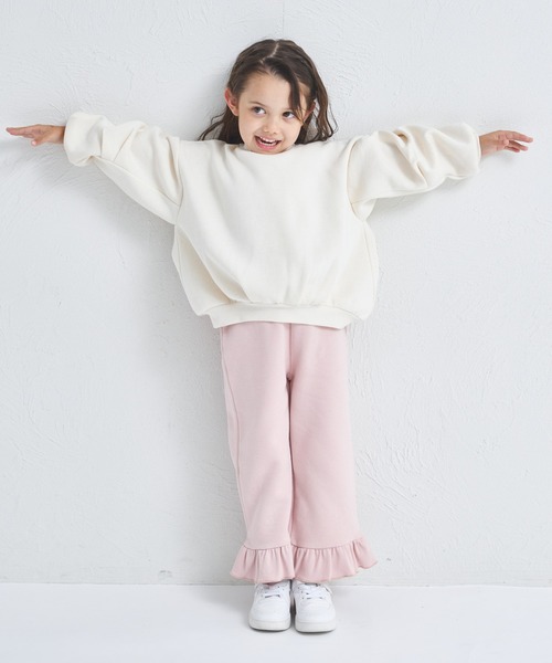 pairmanon(ペアマノン)の「【ぬくふわ】ガールズ 裾フリル 裏起毛 リラックスパンツ(スウェットパンツ・キッズ・ピンク/ブラック/グレー・100/110/120/130/140/150/90)」の13枚目の写真