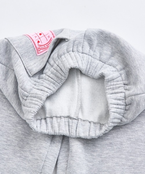 ぬくふわ】ガールズ 裾フリル 裏起毛 リラックスパンツ（スウェット