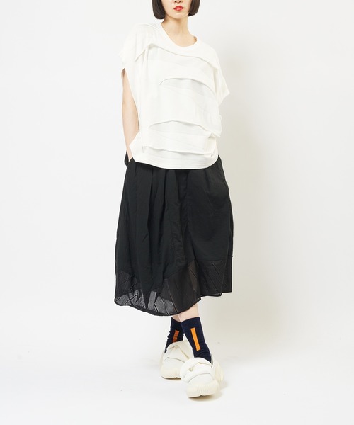 gomme（ゴム）の「ガーゼバルーンスカート（スカート・レディース・ブラック・MEDIUM）」の2枚目の写真