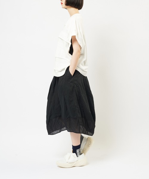 gomme（ゴム）の「ガーゼバルーンスカート（スカート・レディース・ブラック・MEDIUM）」の4枚目の写真