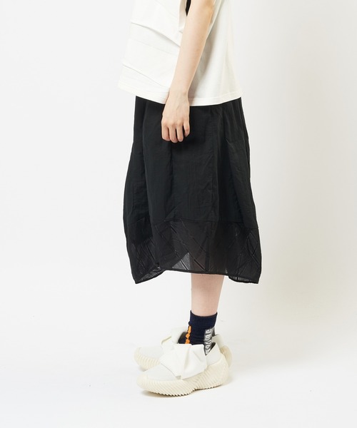 gomme（ゴム）の「ガーゼバルーンスカート（スカート・レディース・ブラック・MEDIUM）」の6枚目の写真