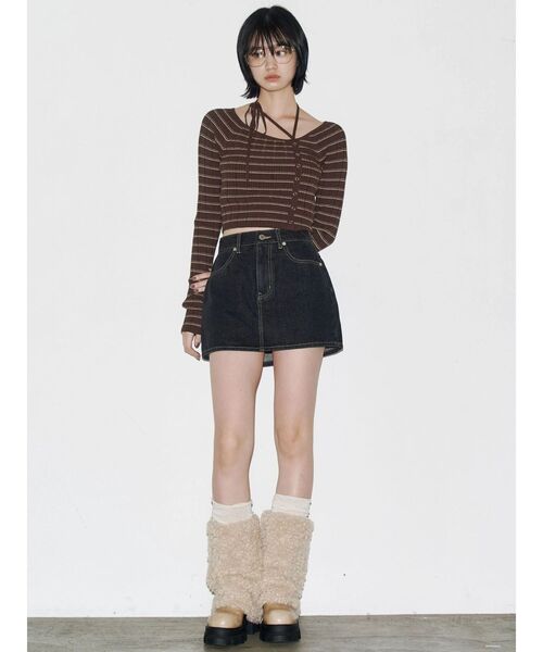 EMODA（エモダ）の「アシンメトリーチョーカーニット（ニット/セーター・レディース・ブラック/ブラウン/グレー/ブルー/ピンク・FREE）」の11枚目の写真