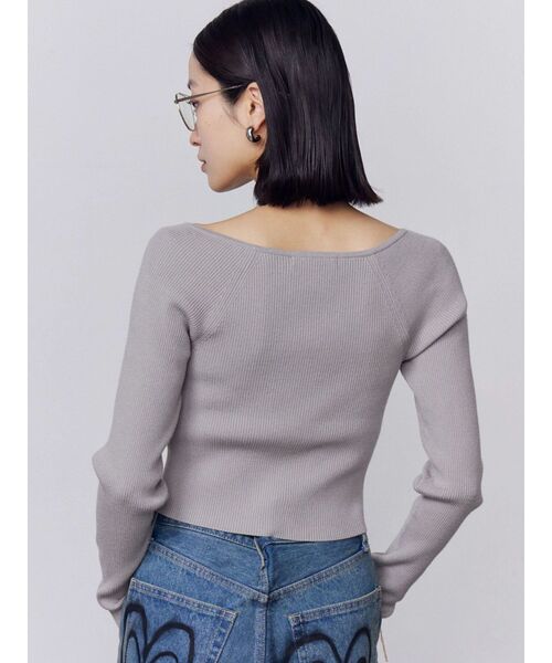 EMODA（エモダ）の「アシンメトリーチョーカーニット（ニット/セーター・レディース・ブラック/ブラウン/グレー/ブルー/ピンク・FREE）」の19枚目の写真