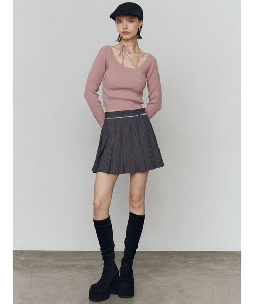 EMODA（エモダ）の「アシンメトリーチョーカーニット（ニット/セーター・レディース・ブラック/ブラウン/グレー/ブルー/ピンク・FREE）」の22枚目の写真