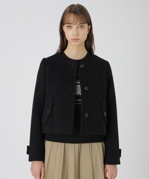 ファインダブルビーバーノーカラージャケット（ノーカラージャケット