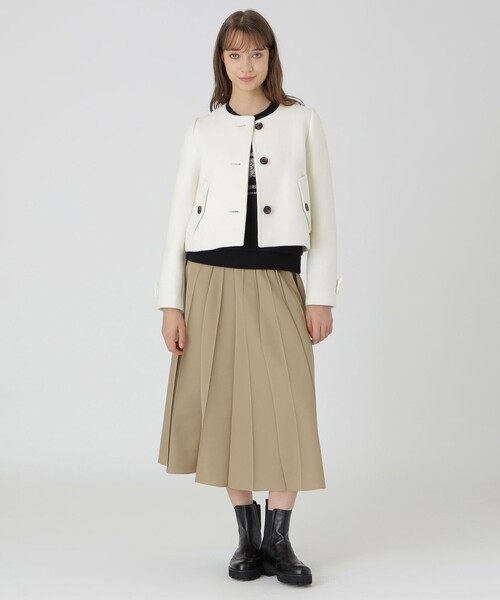 BLUE LABEL CRESTBRIDGE(ブルーレーベルクレストブリッジ)の「ファインダブルビーバーノーカラージャケット(ノーカラージャケット・レディース・グレー系その他/ブラック/ホワイト・36/38)」の16枚目の写真