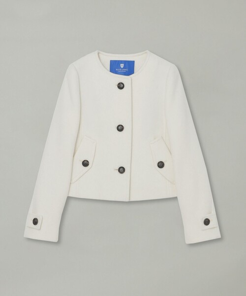 BLUE LABEL CRESTBRIDGE(ブルーレーベルクレストブリッジ)の「ファインダブルビーバーノーカラージャケット(ノーカラージャケット・レディース・グレー系その他/ブラック/ホワイト・36/38)」の12枚目の写真