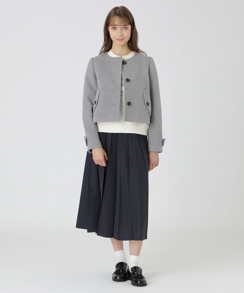 BLUE LABEL CRESTBRIDGE(ブルーレーベルクレストブリッジ)の「ファインダブルビーバーノーカラージャケット(ノーカラージャケット・レディース・グレー系その他/ブラック/ホワイト・36/38)」の13枚目の写真