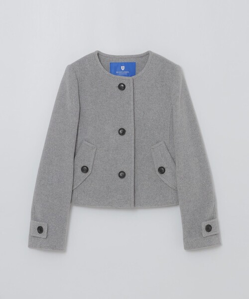 BLUE LABEL CRESTBRIDGE(ブルーレーベルクレストブリッジ)の「ファインダブルビーバーノーカラージャケット(ノーカラージャケット・レディース・グレー系その他/ブラック/ホワイト・36/38)」の5枚目の写真