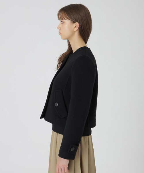 BLUE LABEL CRESTBRIDGE(ブルーレーベルクレストブリッジ)の「ファインダブルビーバーノーカラージャケット(ノーカラージャケット・レディース・グレー系その他/ブラック/ホワイト・36/38)」の8枚目の写真