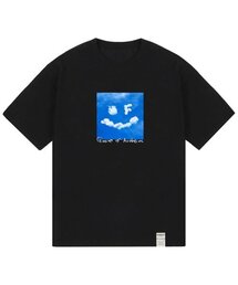 [ユニセックス]ドローイングスマイルクラウドロゴ半袖Tシャツ_ブラック