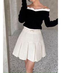 RESEXXY | ツイードプリーツミニスカート【セットアップ着用可能】(スカート)