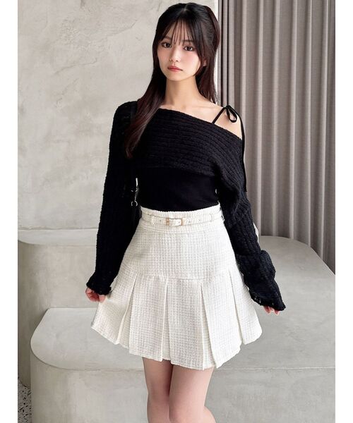 RESEXXY（リゼクシー）の「ツイードプリーツミニスカート【セットアップ着用可能】（スカート・レディース・ピンク/アイボリー/ブルー・FREE）」の8枚目の写真