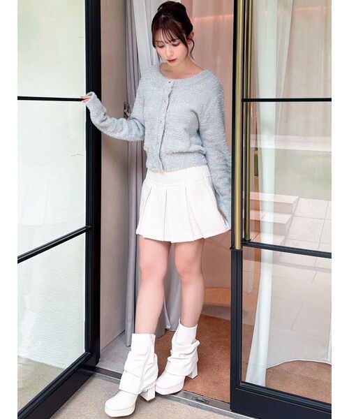 RESEXXY（リゼクシー）の「ツイードプリーツミニスカート【セットアップ着用可能】（スカート・レディース・ピンク/アイボリー/ブルー・FREE）」の16枚目の写真