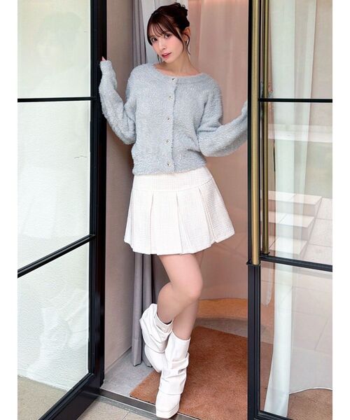 RESEXXY（リゼクシー）の「ツイードプリーツミニスカート【セットアップ着用可能】（スカート・レディース・ピンク/アイボリー/ブルー・FREE）」の17枚目の写真