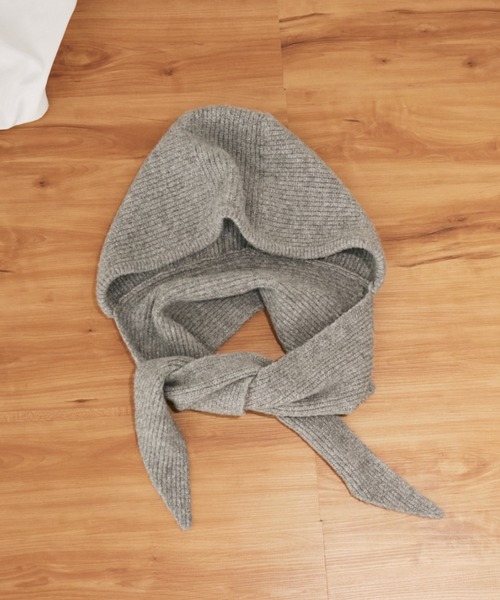 MERLOT（メルロー）の「バラクラバフードマフラー（ニットキャップ/ビーニー・レディース・レッド/グレー/ブラック・FREE）」の6枚目の写真