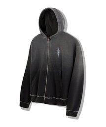 IUGAMAKARAS（イウガマカラス）の「Pigment Dyed Zip-Up Hoodie (Charcoal)（パーカー）」