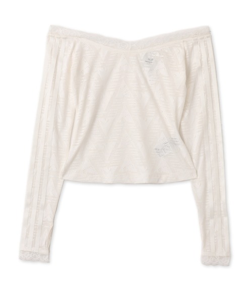 adidas(アディダス)の「adidas LACE BARDOT TOP / アディダス レース バルドー トップ(Tシャツ/カットソー・レディース・ホワイト・S/L/M)」の8枚目の写真