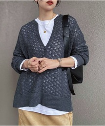 Emma Taylor | 【大人春ニット】フロント2wayレース柄編みニットプルオーバー(ニット/セーター)