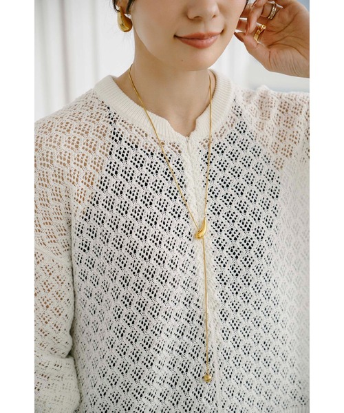 Emma Taylor（エマテイラー）の「【大人春ニット】フロント2way柄編みニットプルオーバー（ニット/セーター・レディース・ブラウン/ブラック/オフホワイト/チャコールグレー・FREE）」の6枚目の写真