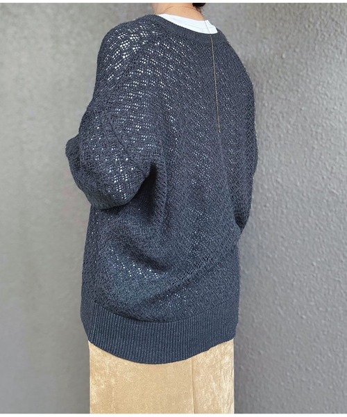 Emma Taylor（エマテイラー）の「【大人春ニット】フロント2way柄編みニットプルオーバー（ニット/セーター・レディース・ブラウン/ブラック/オフホワイト/チャコールグレー・FREE）」の22枚目の写真