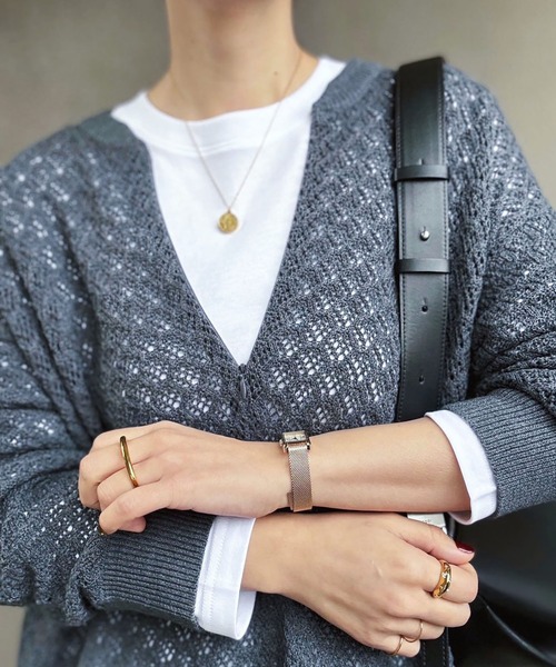 Emma Taylor（エマテイラー）の「【大人春ニット】フロント2wayレース柄編みニットプルオーバー（ニット/セーター・レディース・ブラウン/ブラック/オフホワイト/チャコールグレー・FREE）」の22枚目の写真