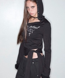 NOT KNOWING | 【NOT KNOWING】Cowl Tied Warm Hoodie / 【ノットノーイング】カウルタイワームフード長袖Tシャツ(Tシャツ/カットソー)