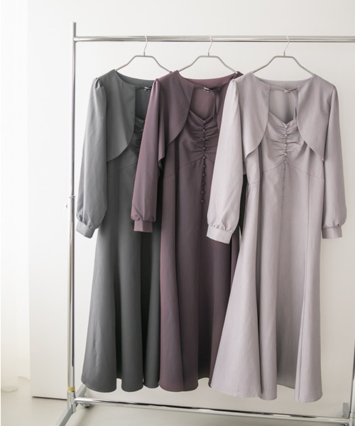 CLETTE(クレット)の「CLETTEオリジナルボレロ&キャミワンピースセット(ワンピース・レディース・チャコールグレー/ラベンダー/パープル・LL/3L/4L)」の8枚目の写真
