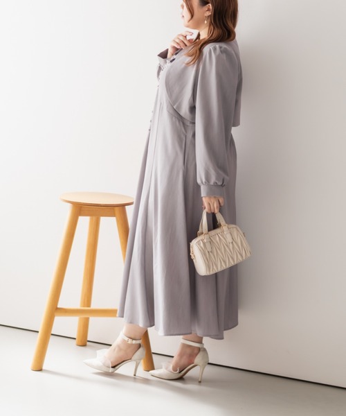 CLETTE(クレット)の「CLETTEオリジナルボレロ&キャミワンピースセット(ワンピース・レディース・チャコールグレー/ラベンダー/パープル・LL/3L/4L)」の19枚目の写真