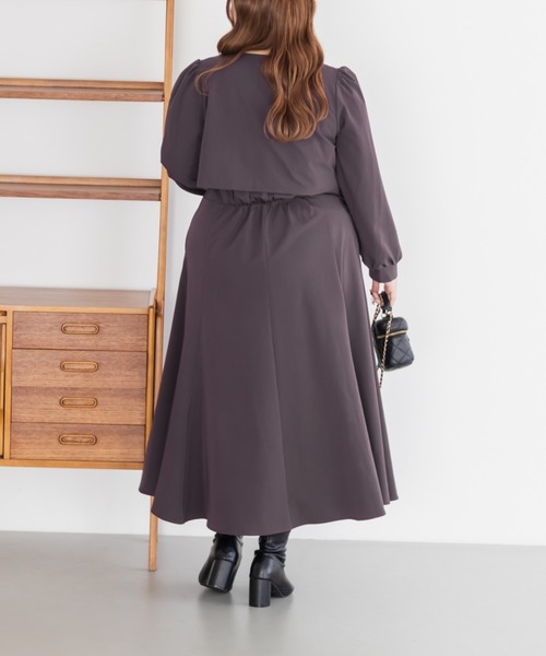 CLETTE(クレット)の「CLETTEオリジナルボレロ&キャミワンピースセット(ワンピース・レディース・チャコールグレー/ラベンダー/パープル・LL/3L/4L)」の12枚目の写真