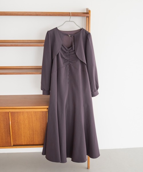 CLETTE(クレット)の「CLETTEオリジナルボレロ&キャミワンピースセット(ワンピース・レディース・チャコールグレー/ラベンダー/パープル・LL/3L/4L)」の15枚目の写真